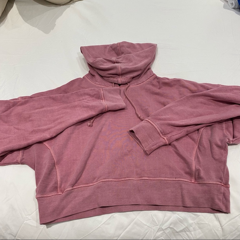 Cropped dusty pink hoodie